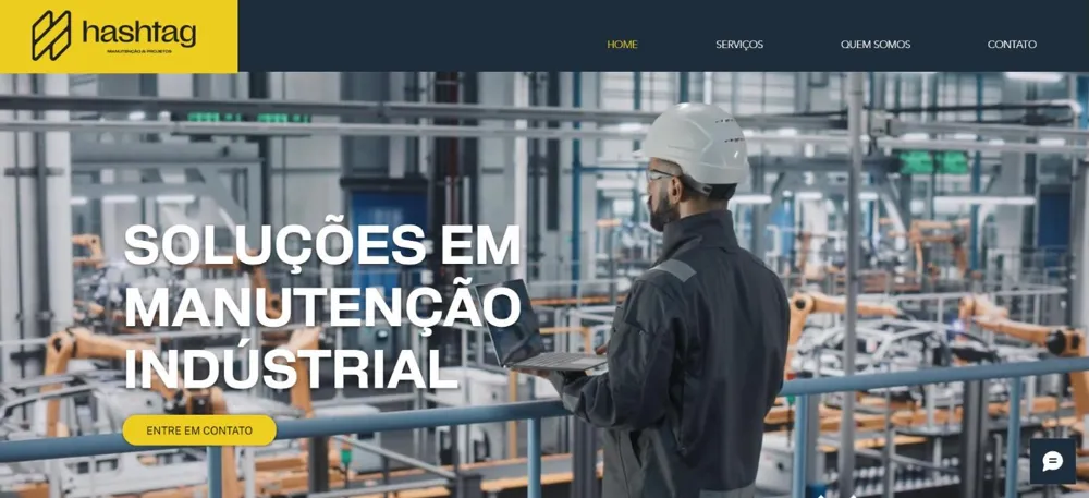 Página inicial do site Hashtag Manutenções